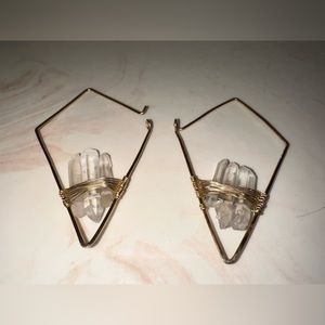 Quartz bundle earrings